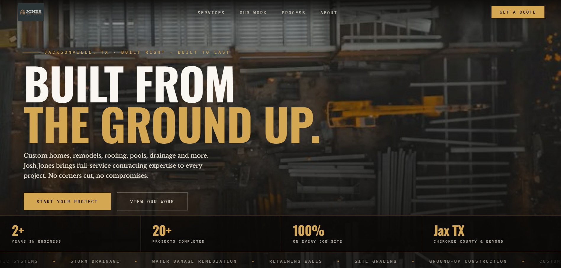 Jones Home & Repairs website